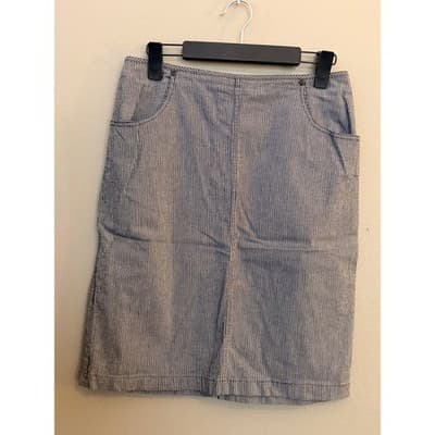 Liz Claiborne Women’s Stripe A Line Casual Mini Skirt Blue Size Medium - Thumbnail 2