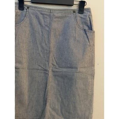 Liz Claiborne Women’s Stripe A Line Casual Mini Skirt Blue Size Medium - Thumbnail 3