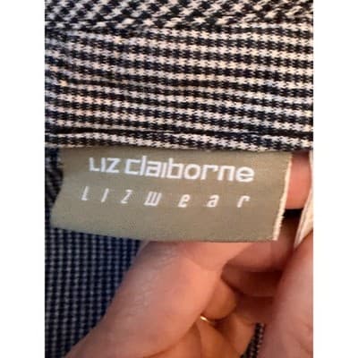 Liz Claiborne Women’s Stripe A Line Casual Mini Skirt Blue Size Medium - Thumbnail 10