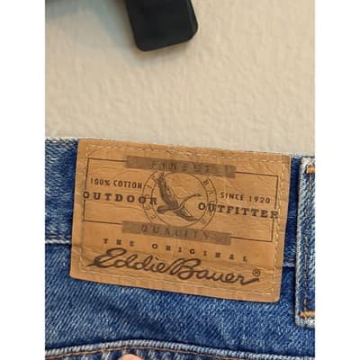 Eddie Bauer Women’s High Rise Straight Leg Jeans 12 Tall Blue EUC - Thumbnail 9