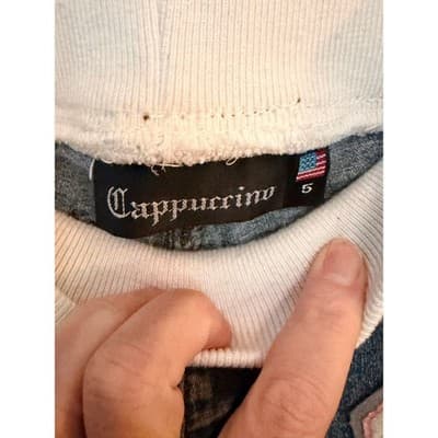 Cappuccino Women’s Denim Jogger Pants Small Drawstring Flare Leg EUC - Thumbnail 4