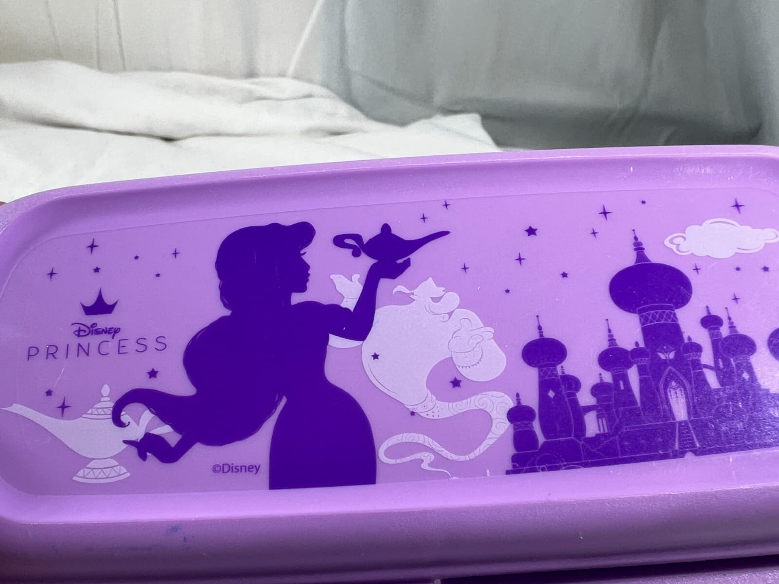 Tupperware Disney Princess Jasmine Utensil Snack Holder Container Purple Rare - Thumbnail 3