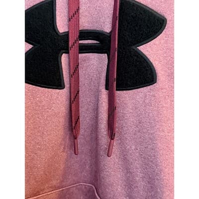 Under Armour Synthetic Fleece Chenille Logo Pullover Hoodie Jacket Pink Small - Thumbnail 6