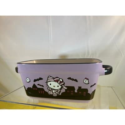 New Hello Kitty Ceramic Baking Loaf Casserole Dish Halloween Purple - Thumbnail 8