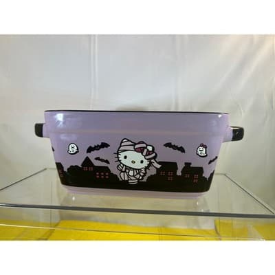 New Hello Kitty Ceramic Baking Loaf Casserole Dish Halloween Purple - Thumbnail 7