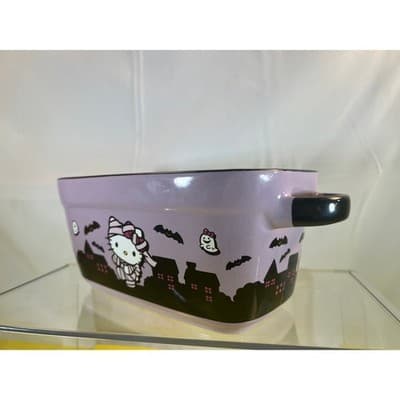 New Hello Kitty Ceramic Baking Loaf Casserole Dish Halloween Purple - Thumbnail 4