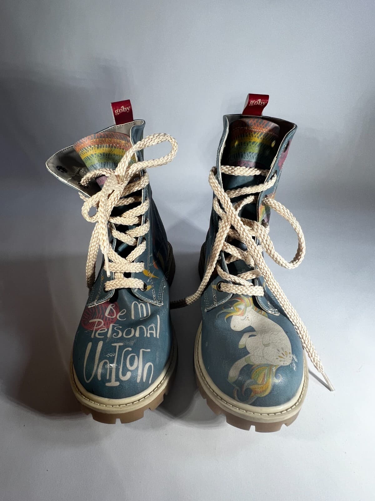 Goby Unicorn Womens Girls Combat Boots Shoes Size EU 36 U.S. 5 / 5.5 Rare