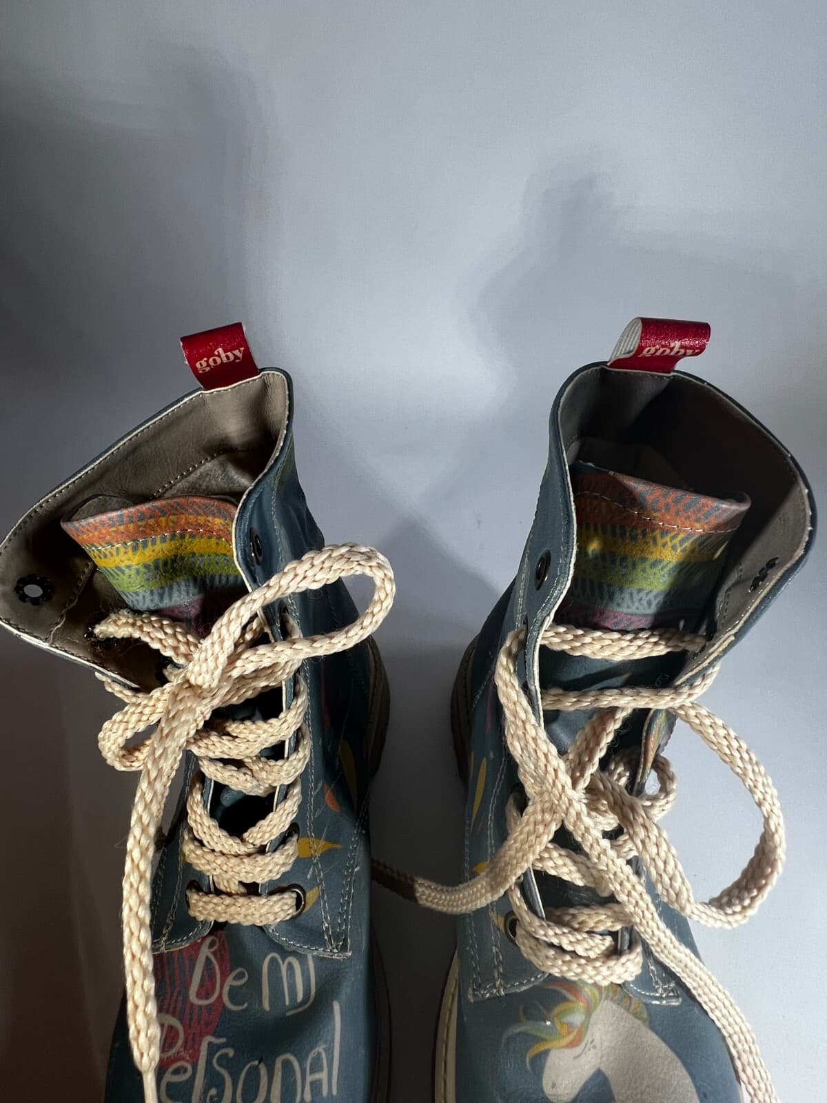 Goby Unicorn Womens Girls Combat Boots Shoes Size EU 36 U.S. 5 / 5.5 Rare - Thumbnail 2