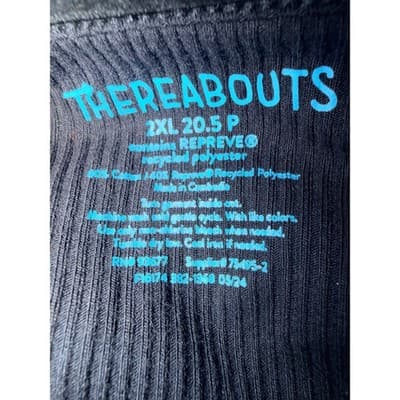 Thereabouts Girl Black Ribbed Long Sleeve Top Ruched Front Stretch Shirt 2XL NWT - Thumbnail 6