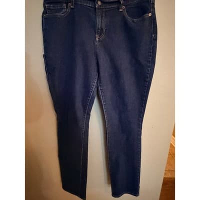 Old Navy Women’s Mid Rise Stretch Skinny Sweetheart Boot Cut Jeans Blue 14