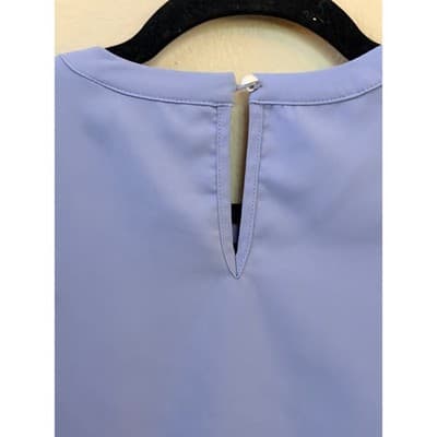 Allegra K Periwinkle Chiffon Three Quarter Sleeve Keyhole Blouse Blue XS NWOT - Thumbnail 9