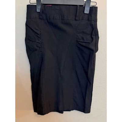 Sensational Collections Women’s Fitted Stretch Knee Length Skirt Black M - Thumbnail 2