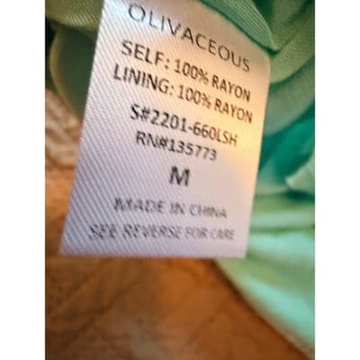 Olivaceous Halter Top Medium Green Blue Abstract Print Tie Summer Crop NWT - Thumbnail 8