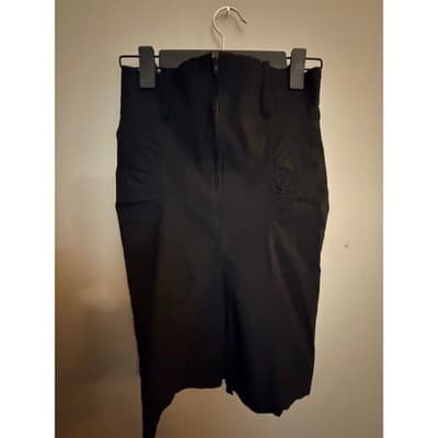 Sensational Collections Women’s Fitted Stretch Knee Length Skirt Black M - Thumbnail 9