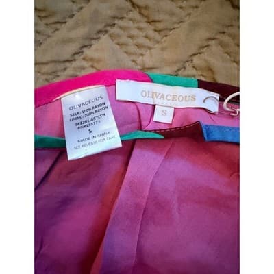 Olivaceous Halter Multicolor Tie Neck Summer Beach Crop Top Small NWT - Thumbnail 4