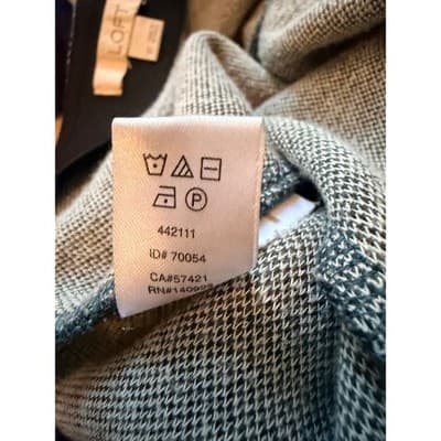 LOFT Women's Elastic Waist A-Line Cotton Blend Tweed Mini Skirt Gray XS - Thumbnail 10