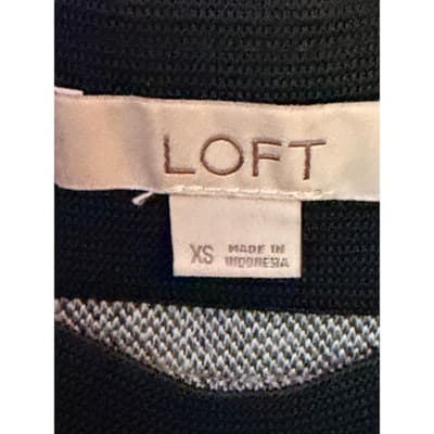 LOFT Women's Elastic Waist A-Line Cotton Blend Tweed Mini Skirt Gray XS - Thumbnail 5