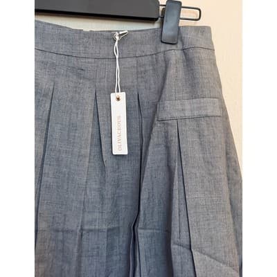 Olivaceous Pleated Lined Schoolgirl Preppy Chic Mini Skirt Gray Small NWT - Thumbnail 3
