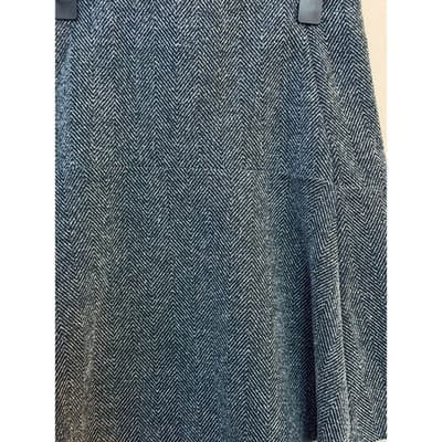 LOFT Women's Elastic Waist A-Line Cotton Blend Tweed Mini Skirt Gray XS - Thumbnail 3