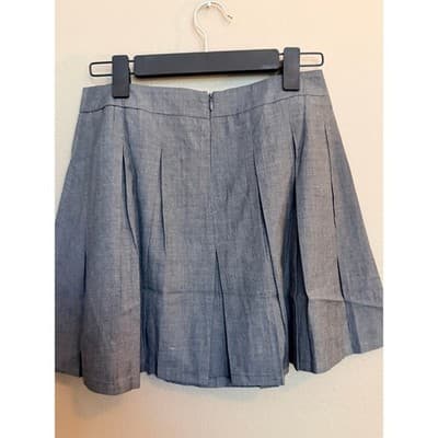 Olivaceous Pleated Lined Schoolgirl Preppy Chic Mini Skirt Gray Medium NWT - Thumbnail 6