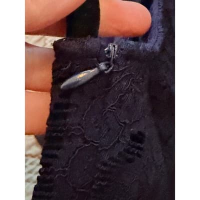Kensie Navy Lace Trim Blouse Small Long Sleeve Crepe Pullover Relaxed Fit - Thumbnail 16