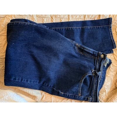 Old Navy Women’s Mid Rise Stretch Skinny Sweetheart Boot Cut Jeans Blue 14 - Thumbnail 11