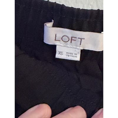 LOFT Women’s Pleated Elastic Waist Pull On Flexible Fit Midi Skirt Black XS - Thumbnail 5