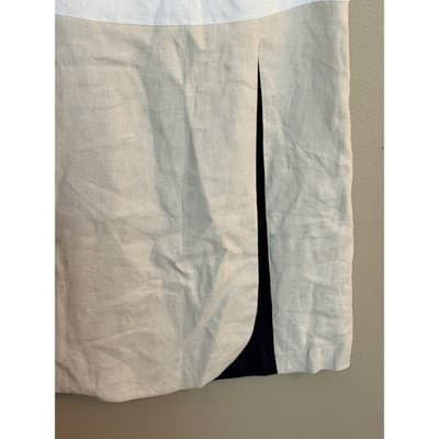 Neiman Marcus Linen Shift Colorblock Front Slit Mini Dress Black M NWOT - Thumbnail 2