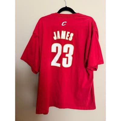 LeBron James Cleveland Cavaliers #23 Adidas Short Sleeve T Shirt 2XL Red NBA - Thumbnail 7
