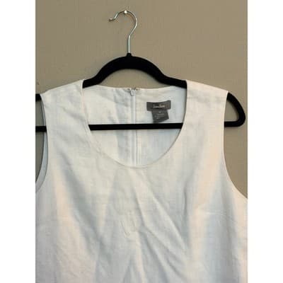 Neiman Marcus Linen Shift Colorblock Front Slit Mini Dress Black M NWOT - Thumbnail 3