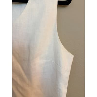 Neiman Marcus Linen Shift Colorblock Front Slit Mini Dress Black M NWOT - Thumbnail 5