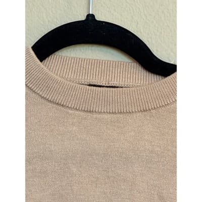 Forever 21 Women’s Lightweight Ribbed Trim Long Sleeve Sweater Beige S - Thumbnail 6