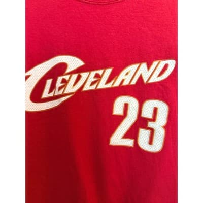 LeBron James Cleveland Cavaliers #23 Adidas Short Sleeve T Shirt 2XL Red NBA - Thumbnail 3