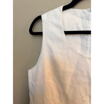 Neiman Marcus Linen Shift Colorblock Front Slit Mini Dress Black M NWOT - Thumbnail 6