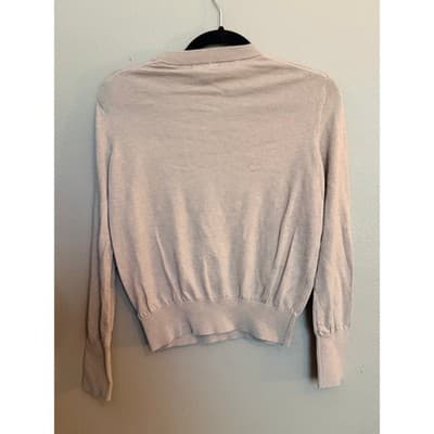 Forever 21 Women’s Lightweight Ribbed Trim Long Sleeve Sweater Beige S - Thumbnail 8