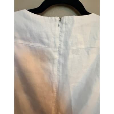 Neiman Marcus Linen Shift Colorblock Front Slit Mini Dress Black M NWOT - Thumbnail 8