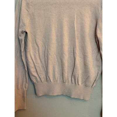 Forever 21 Women’s Lightweight Ribbed Trim Long Sleeve Sweater Beige S - Thumbnail 4