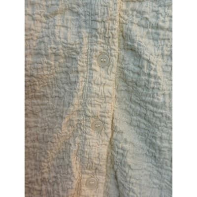 LOFT Women's Petite Button Down Puckered Knit Long Sleeve Blouse Cream XS - Thumbnail 9