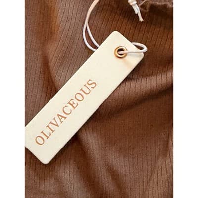 Olivaceous Bodycon Open Back Summer Minimalist Chic Tank Dress Brown M NWT - Thumbnail 9