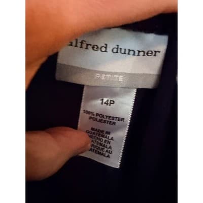 Alfred Dunner Women Pull On Pants Navy Elastic Waist Petite 14 Straight Leg EUC - Thumbnail 6
