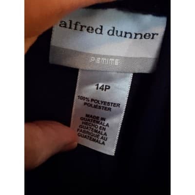 Alfred Dunner Women Pull On Pants Navy Elastic Waist Petite 14 Straight Leg EUC - Thumbnail 7