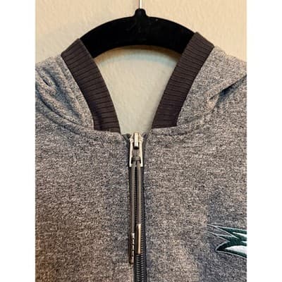 Le Verde Philadelphia Eagles Full Zip Pockets Hoodie Long Sleeve Jacket Gray M - Thumbnail 6