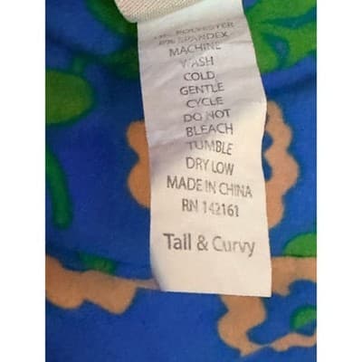LuLaRoe Floral Spring Summer Wide Waistband Leggings Blue Green Tall Curvy - Thumbnail 6
