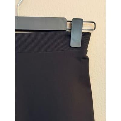 Zara Women's High Elastic Waistband Pull On Pencil Midi Skirt Black S - Thumbnail 4