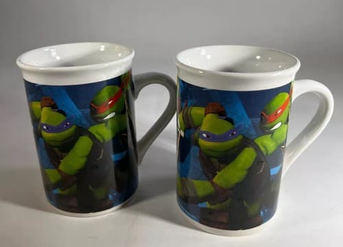 TMNT Teenage Mutant Ninja Turtles 2014 VIACOM Vintage Coffee Mug Set of 2 Cups - Thumbnail 6