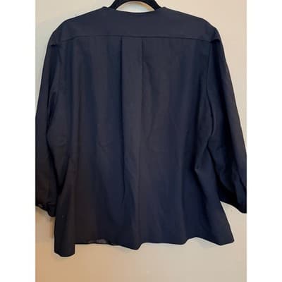 Estee Lauder Women's Collarless Design Three Quarter Sleeve Suit Jacket Black 18 - Thumbnail 10