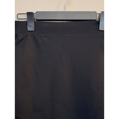 Zara Women's High Elastic Waistband Pull On Pencil Midi Skirt Black S - Thumbnail 3