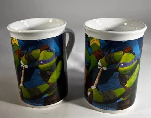 TMNT Teenage Mutant Ninja Turtles 2014 VIACOM Vintage Coffee Mug Set of 2 Cups - Thumbnail 5