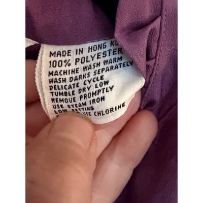 Debut Vintage Style Button Down Ruffled Collar Gathered Detailing Top Purple 12 - Thumbnail 8