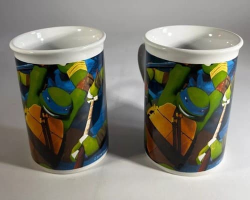 TMNT Teenage Mutant Ninja Turtles 2014 VIACOM Vintage Coffee Mug Set of 2 Cups - Thumbnail 3